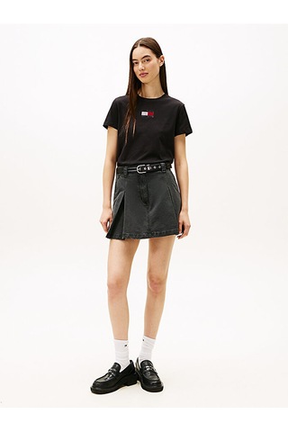 Tommy Hilfiger Dw0dw21965 Tjw Reg Party Flag Kadın Tişört Siyah