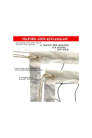 Voleybol Filesi Polyamid İp Okul Tipi Prof 2 Mm. 10X10