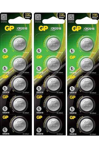 GP CR2016 3V Lityum Kartela Düğme Pil 5 x 3'lü