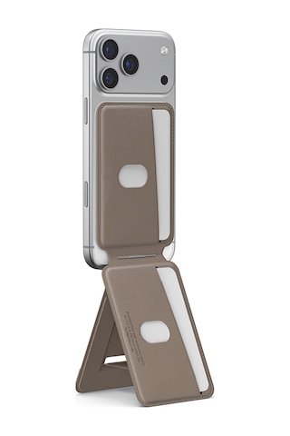 Skinarma Axis Serisi Foldable Stand Özellikli Deri Tasarımlı Kartlık Haki Haki
