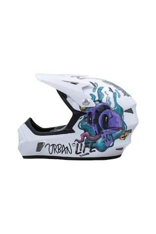 Raptor Gravity Fullface Xl 61-62cm Varsity Chaos Bisiklet Kaskı Beyaz