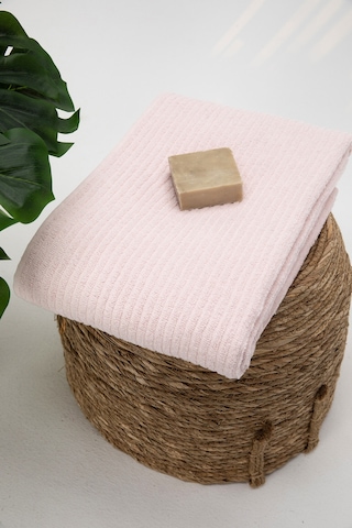 Line Luxury Pamuklu Banyo Havlusu 100x150 - Pudra Pudra