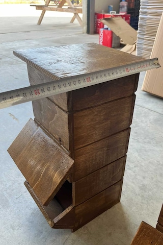 Reyo 2 Adet Ahşap Ceviz Cilalı Mama İstasyonu, Yağmura Ve Rüzgara Dayanıklı Uzun Ömürlü Sokak Kedileri İçin Mama Kabı 50x25x25 Cm Mldcat Monteli Teslimat