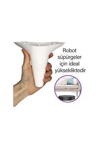 4 Adet Zelve 12 Cm Beyaz Lüx Mobilya Kanepe Sehpa Ünite Koltuk Ayağı Baza Ayak