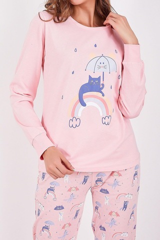 Roly Poly 2953 Rainbow Kadın Uzun Kol Pijama Takım Somon