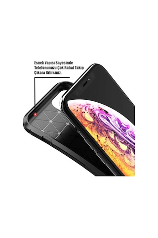 Xiaomi Mi 9 Lite Karbon Desenli Negro Silikon Kılıf Siyah