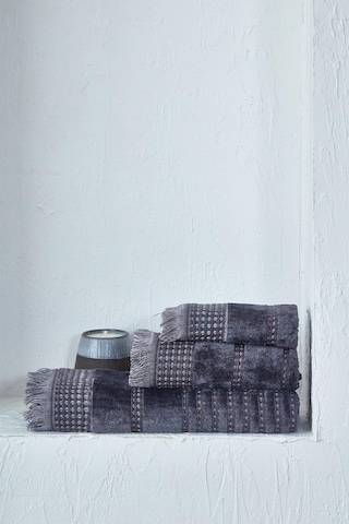 Ecocotton Zeus Antrasit 3 Parça Organik Havlu Seti Antrasit