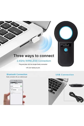 Erctec W90-B Bluetooth Evcil Hayvan Mikroçip Okuyucu