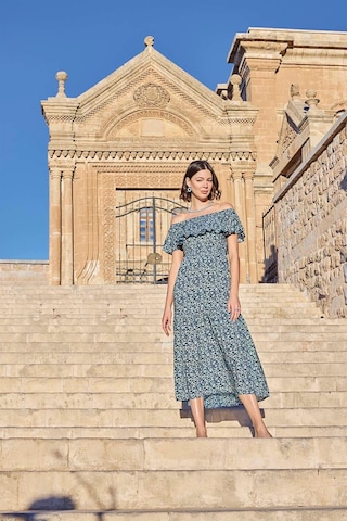 Monamise Kadın Çiçek Desenli Elbise 23020