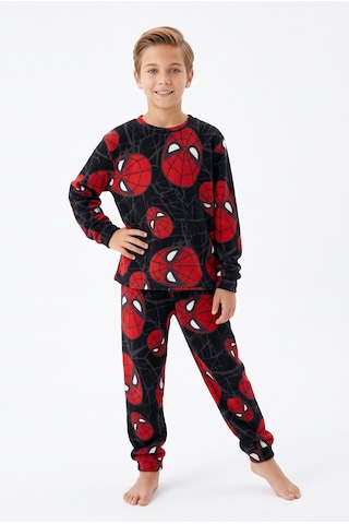 Fidekids Erkek Çocuk Örümcek Desenli Karakterli %100pamuklu Takım Pijama Takımı Lacivert