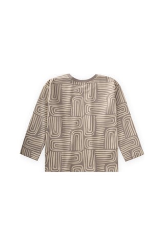 Cigit Uzun Kollu Desenli T-shırt 3-12 Yaş Bej Bej