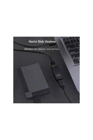 20 Metre Usb 2.0 Sinyal Güçlendirici Çipli Profesyonel Uzatma Kablosu