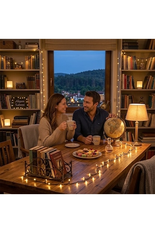 50 Metre Gün Işığı Led Dekoratif Aydınlatma Işığı - Dış Mekan Ve İç Mekan Uyumlu, Bahçe, Balkon Teras Parti Süsleme Led Zincir Işık Gün Işığı - Sarı