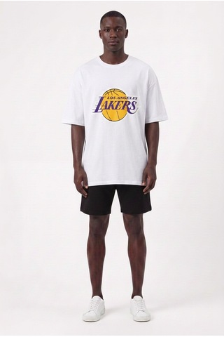 Usa Günlük Spor Tişört L.a. Lakers Beyaz Oversize 142355 SİYAH