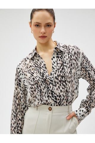 Koton Animal Desenli Gömlek Leopar Desenli 3sak60153pw 3SAK60153PWLD1 Çok Renkli