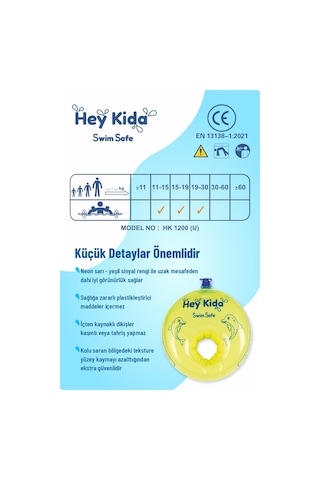 Heykida Swim Safe Yüzme Yardımcısı Deniz Kolluğu 1-6 Yaş