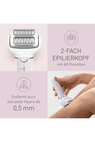 Panasonic Es-eyl9-p503 Kadınlar İçin Kablosuz Islak/kuru Epilatör Ve Kaş/yüz Epilatör Seti, Kısa Tüy Alma, 3 Hız, Ayak Bakımı Ve Bikini Aparatları, Beyaz/açık Mor