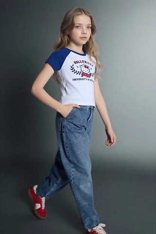 Defacto Baggy Fıt Geniş Paça Jean Pantolon Kız Çocuk G4650a826smnm28 Mavi-nm28