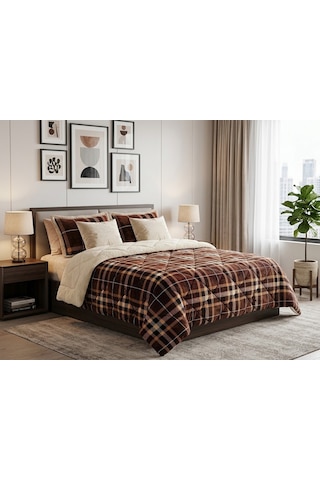 Comforter Çift Kişilik Yorgan Set / 220x240 / Çeyiz / Yorgan /set Koyu Kahverengi