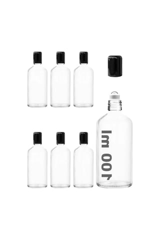 Sızdırmaz Çelik Roll On Kapaklı Cam Şişe, 100 Ml Açık Kahverengi