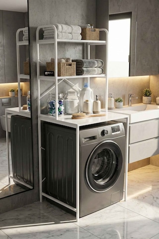 Gees Global Çamaşır Makinesi Üstü Raf Beyaz 70 Cm Gbzs