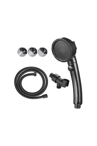 5 Fonksiyonlu Turbo Duş Başlığı Siyah Duş Takımı Siyah