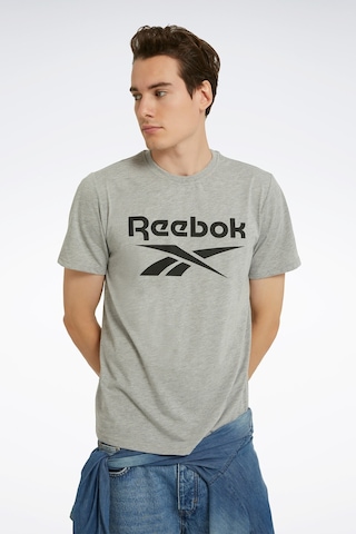 Reebok Identıty Stacked L Grı Melanj Erkek Kısa Kol T-Shirt 000000000101528059