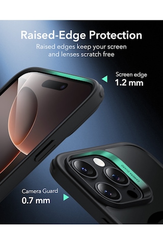 Esr Apple Uyumlu iPhone 16 Pro Max Halolock Magsafe Classic Hybrid Silikon Kılıf - Kamera Kontrol Buton Buzlu Siyah
