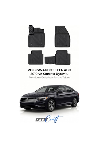 Otocraft Volkswagen Jetta Abd 2019+ Araca Özel 4d Karbon Oto Paspas Havuzlu Tam Set