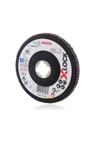 Bosch X-Lock 125 mm 80 Kum Best Serisi Bombeli Fiber Tabanlı Metal Flap Zımpara Diski -2608619203