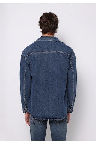 Colins Oversize Fit Erkek Mavi Shacket Cl1077540 Q1.v1 Dn44675 Denim