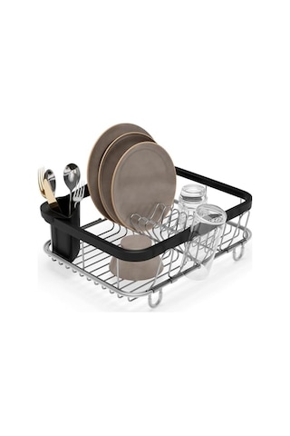 Rack Sinkin Çok Fonksiyonlu Tabak Standı Siyah Nikel Metal Büyük Çok Renkli