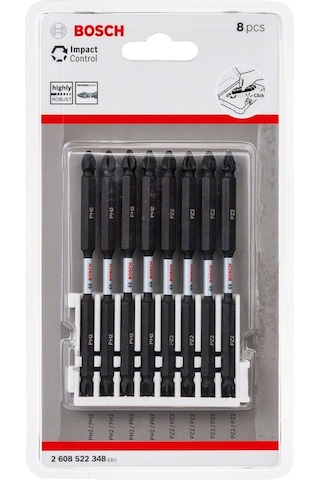 Bosch Impact Ctrl Çift Taraf 8'li PH2/PZ2 110mm Vidalama Ucu Paketi - 2608522348