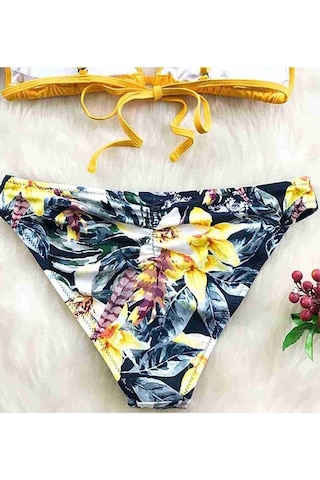 Angelsin Çiçekli Bikini Alt Çok Renkli