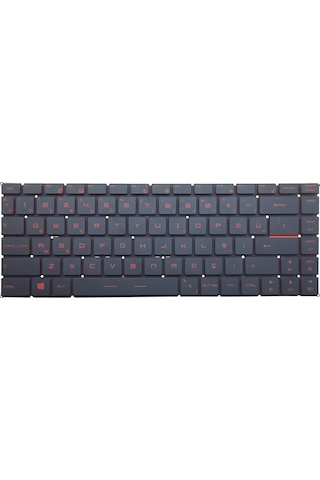 MSI Uyumlu Gf63 Thin 8sc-252xtr Notebook Klavye Işıklı -kırmızı-