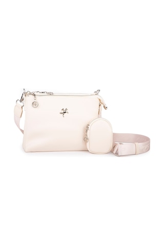 Nas Bag Mini Kadın 3 Gözlü Cüzdanlı Günlük Çapraz Çanta Krem Victoria