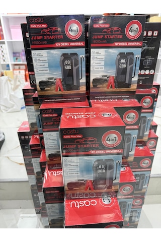 4in1 Akü Takviye Cihazı 16.000mah Akım Korumalı + Lastik Şişirme + Fener + Powerbank
