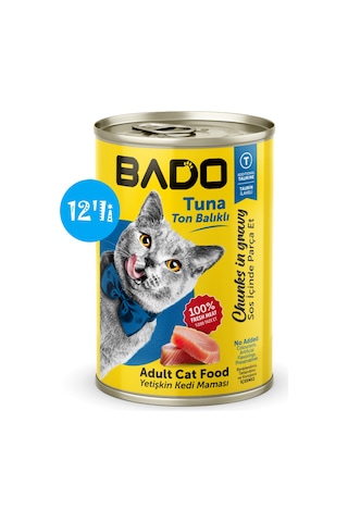 Bado Yetişkin Yaş Kedi Maması Ton Balıklı 400gr 12'li