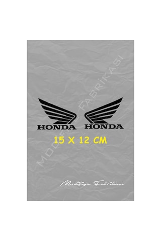 Honda Kanat Sticker Folyo - Siyah - 15 X 12 Cm 2'li Set