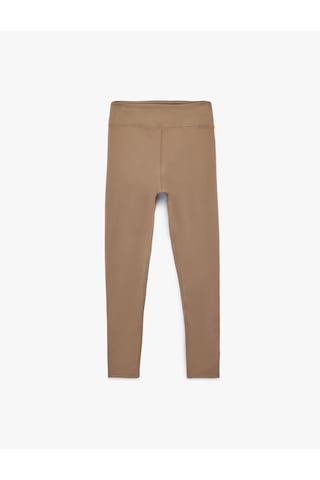 Koton Yüksek Bel Dikiş Detaylı Slim Fit Spor Tayt Vizon 6sak40157nk 01x