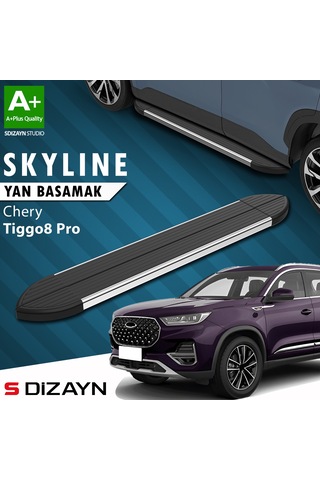 S-dizayn Chery Tiggo8 Pro Skyline Krom Yan Basamak 183 Cm 2022 Üzeri A+ Kalite
