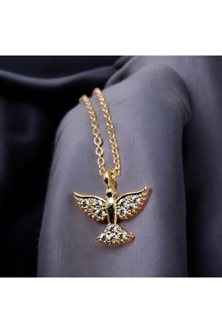 Zarifly Altın Renk Kuş Figürlü Kolye Anlam Yüklü, Şık Tasarım