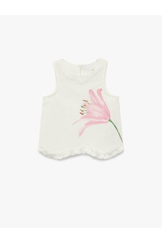 Koton Fırfırlı Beyaz Kız Bebek Bluz 6smg60045aw Beyaz