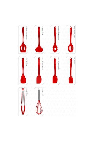 Valletta Vlt1106 Salvatore 10 Parça Spatula Set Kırmızı