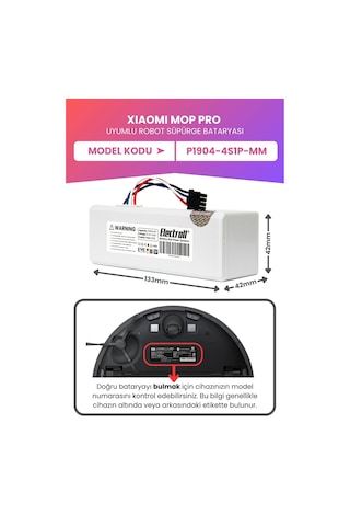 Xiaomi Mijia 1c Robot Vacuum Mop P1904-4s1p-mm Batarya 3500mah