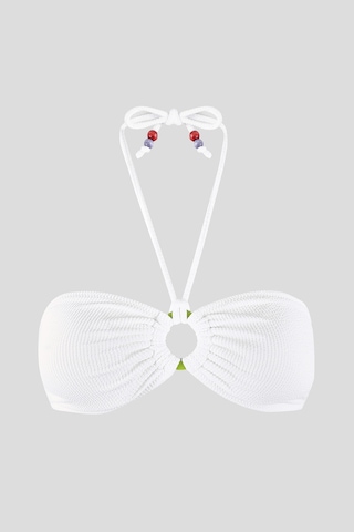 Loya Kadın Beyaz Square Wick Straplez Tek Üst Bikini Beyaz