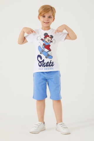 Mickey Mouse Skate Beyaz Erkek Çocuk Bermuda Takım 5274-33113 Beyaz