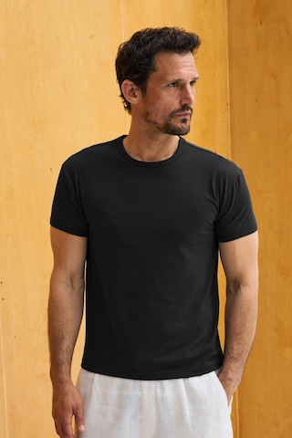 Grımelange Prımor Erkek Yumuşak Ve Esnek Kumaşlı Organik Pamuklu Yuvarlak Yakalı Siyah T-shirt