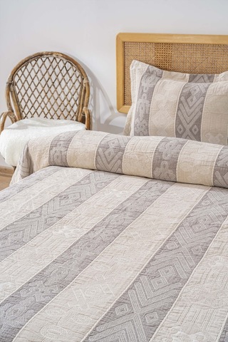 Serena Cappucino Çift Kişilik Yatak Örtüsü Takımı 3 Parça Uyku & Çeyiz Seti Krem