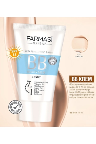 Farmasi BB Fondöten 15 Spf Light 01 50 ML Farmasi BB Fondöten 15 Spf Light 01 50 ML